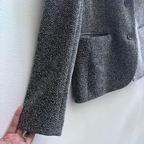 Talbots Textured Tweed Jacket Blazer Front Pockets Two tone Buttons Old Money M - Picture 3 of 9
